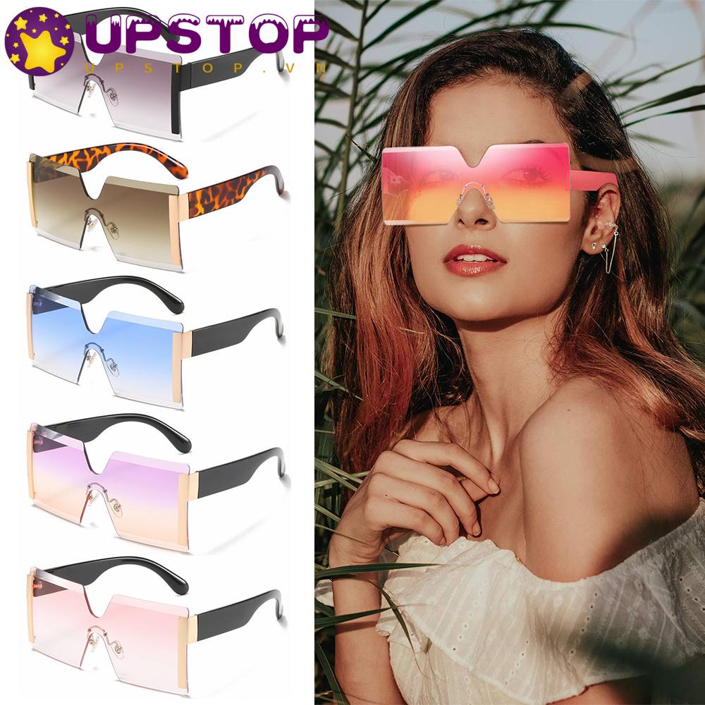 Kính Râm Oversized Không Gọng Trong Suốt Chống Tia UV400