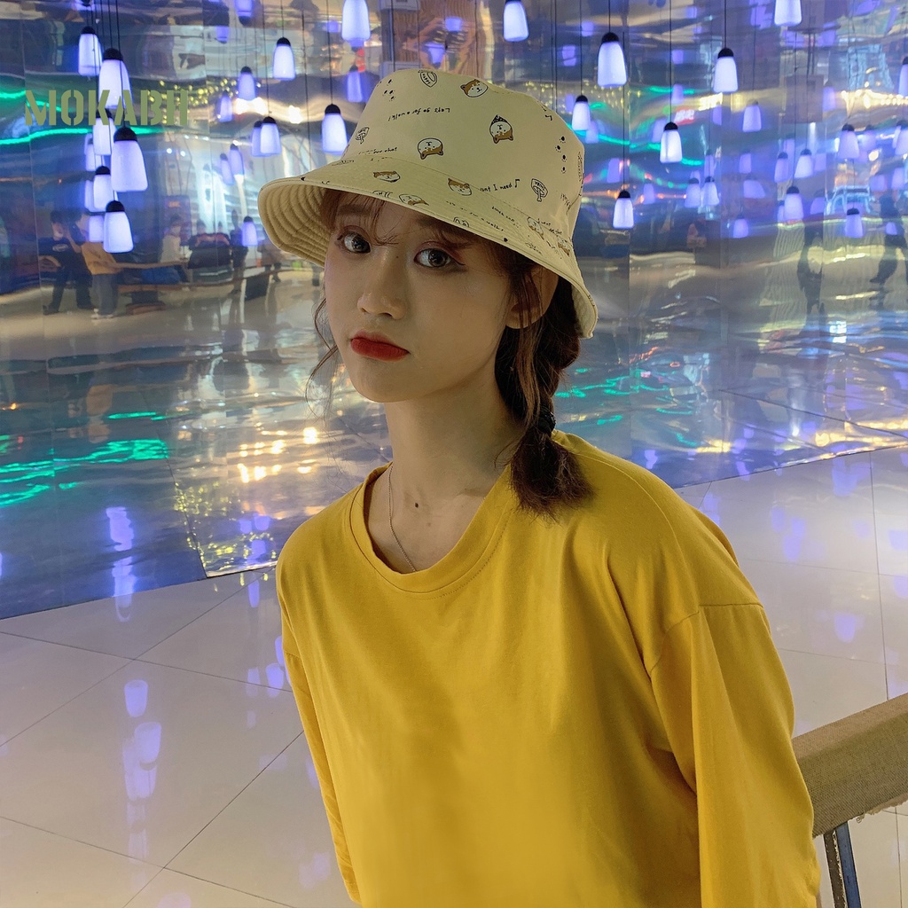 Nón Tai Bèo Bằng Cotton Họa Tiết Hoạt Hình Thời Trang Mùa Thu Cho Nam Và Nữ