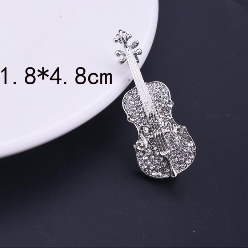 Ghim Cài Áo Hình Đàn Violin Đính Đá Phong Cách Thời Trang Hàn Quốc