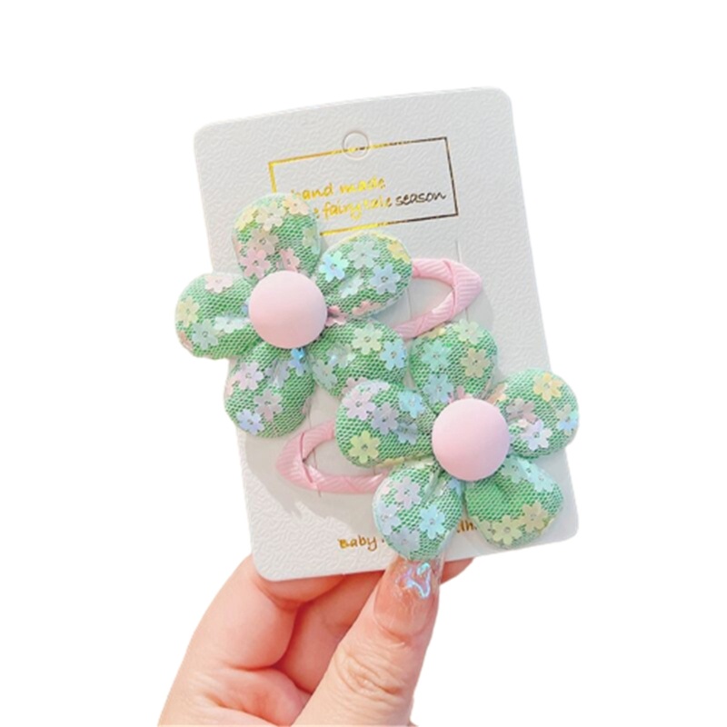 Set 2 Kẹp Tóc Hình Hoa Xinh Xắn Cho Bé Gái