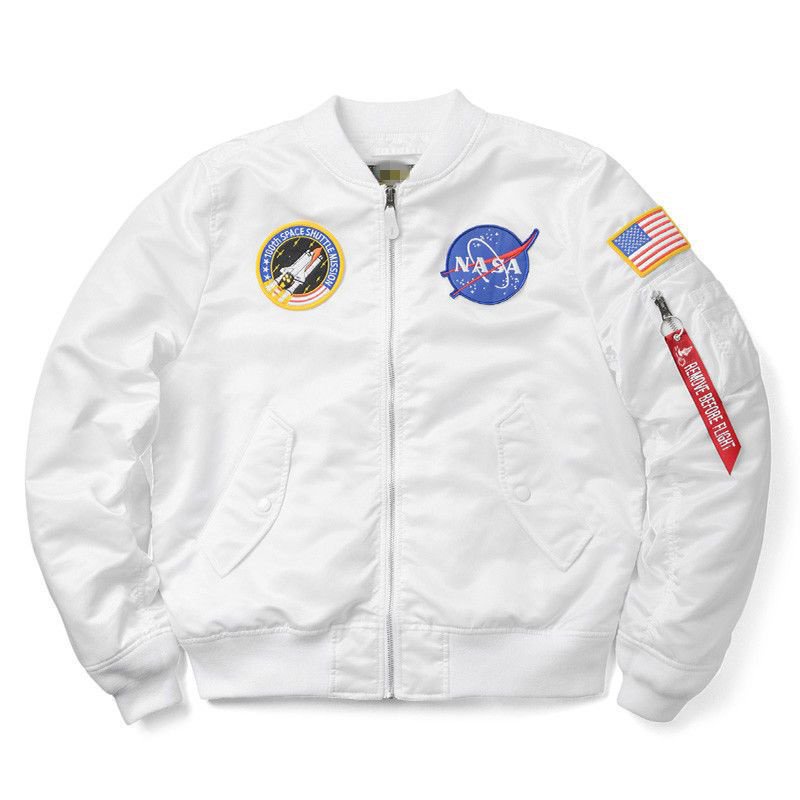Áo Khoác Bomber In Logo NASA Phong Cách Âu Mỹ Thời Trang Xuân Thu Cho Nam Và Nữ