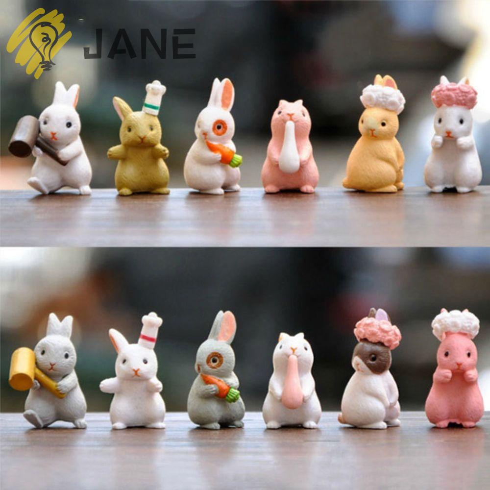 Set 12 Tượng Thỏ Mini Trang Trí Tiểu Cảnh