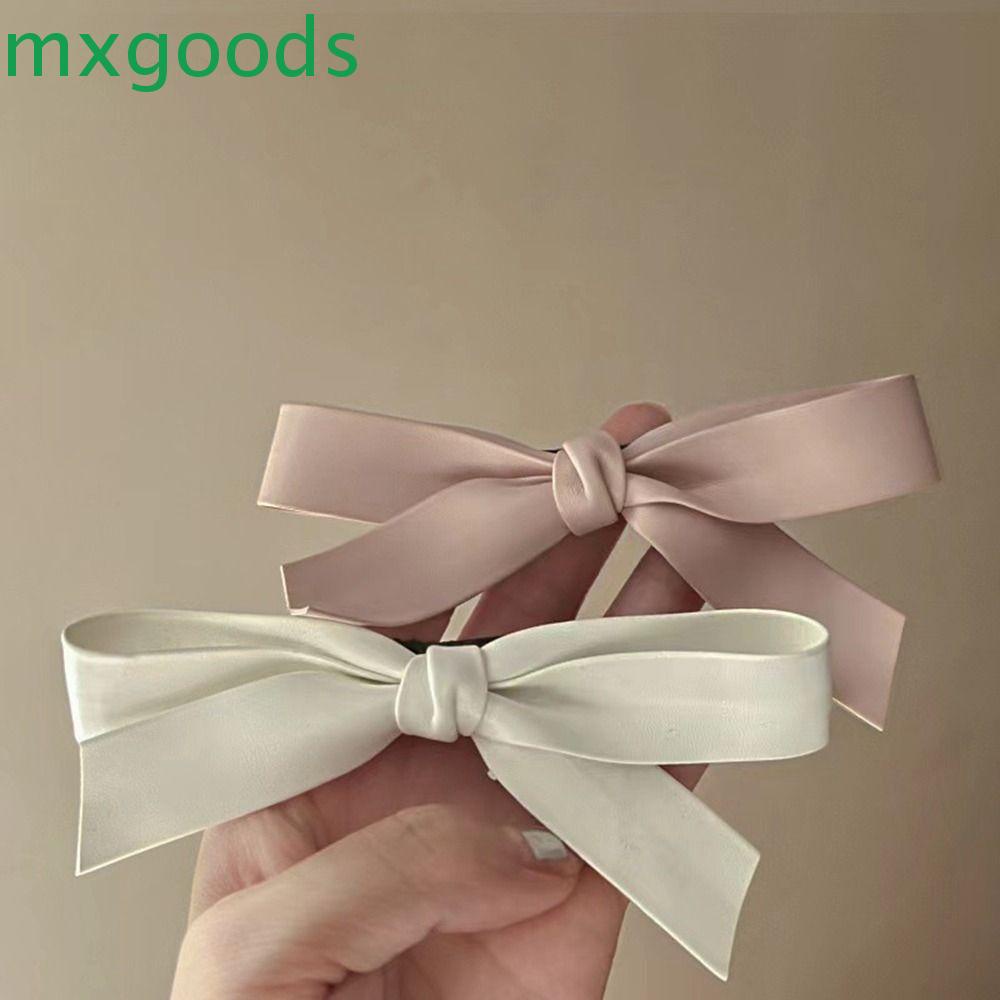 Kẹp Tóc Nơ Nhỏ Bằng Da PU Họa Tiết Hình Học Sáng Tạo Cho Nữ