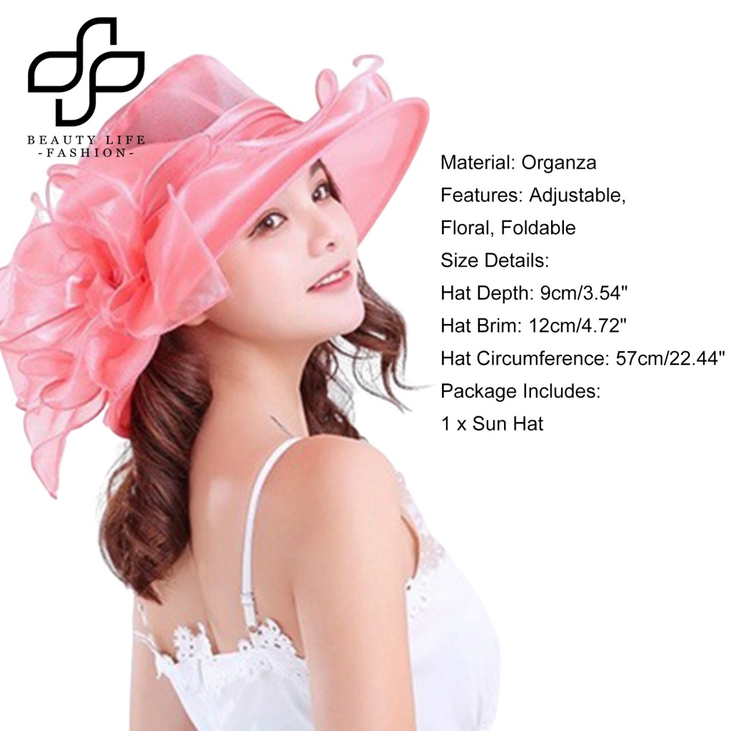 Nón Rộng Vành Phối Nơ Chống Nắng Thiết Kế Gấp Gọn Tùy Chỉnh Thời Trang Đi Biển Cho Nữ