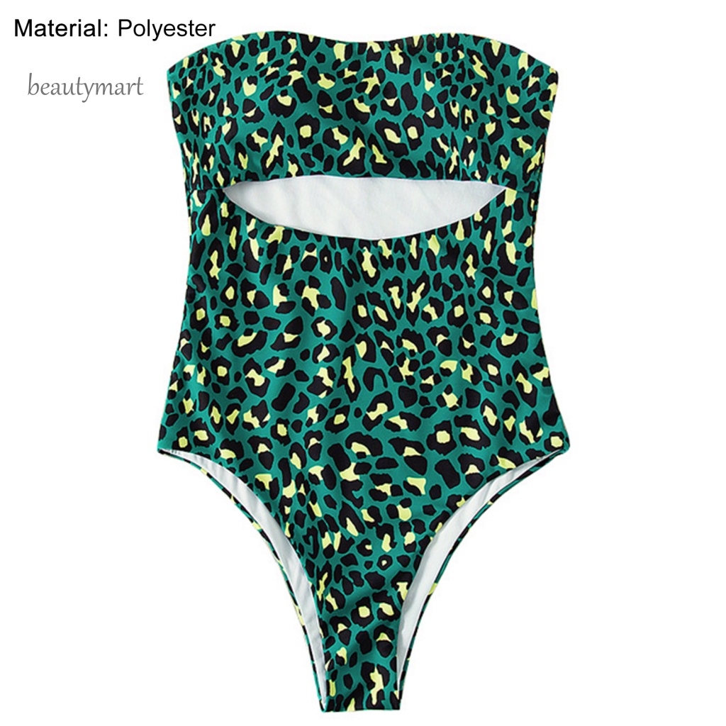 [beautymart] Bikini Không Dây Lưng Cao Họa Tiết Da Báo Cho Nữ