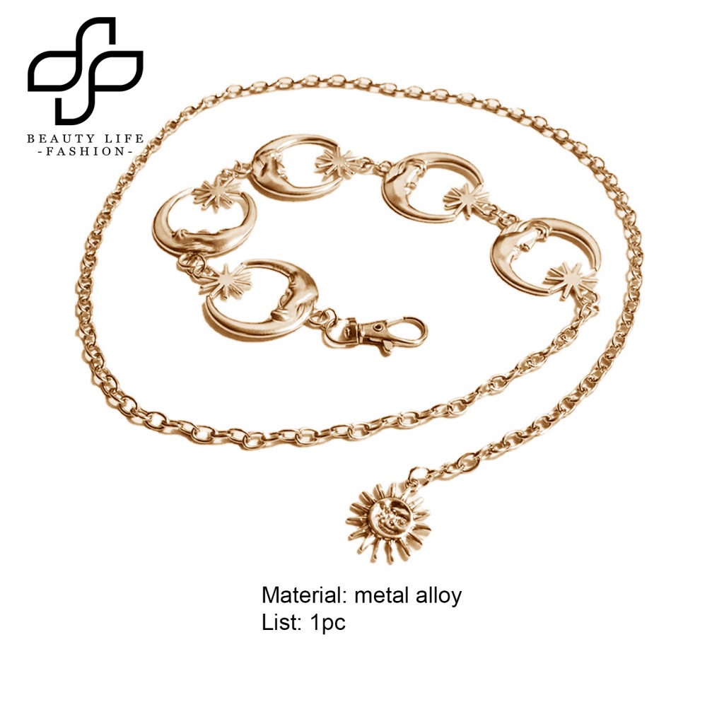 Dây Xích Đeo Hông Hình Trăng Sao Phong Cách Punk Hip Hop Nhỏ Gọn Lâu Trôi