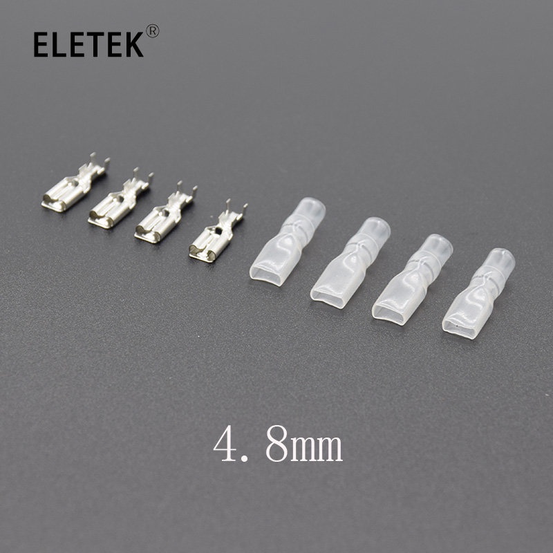 Set 50 Đầu Nối Dây 2.8MM / 4.8MM / 6.3mm 2.8 / 4.8 / 6.3 Female Kèm Vỏ Bọc Cách Điện 22-16AWG