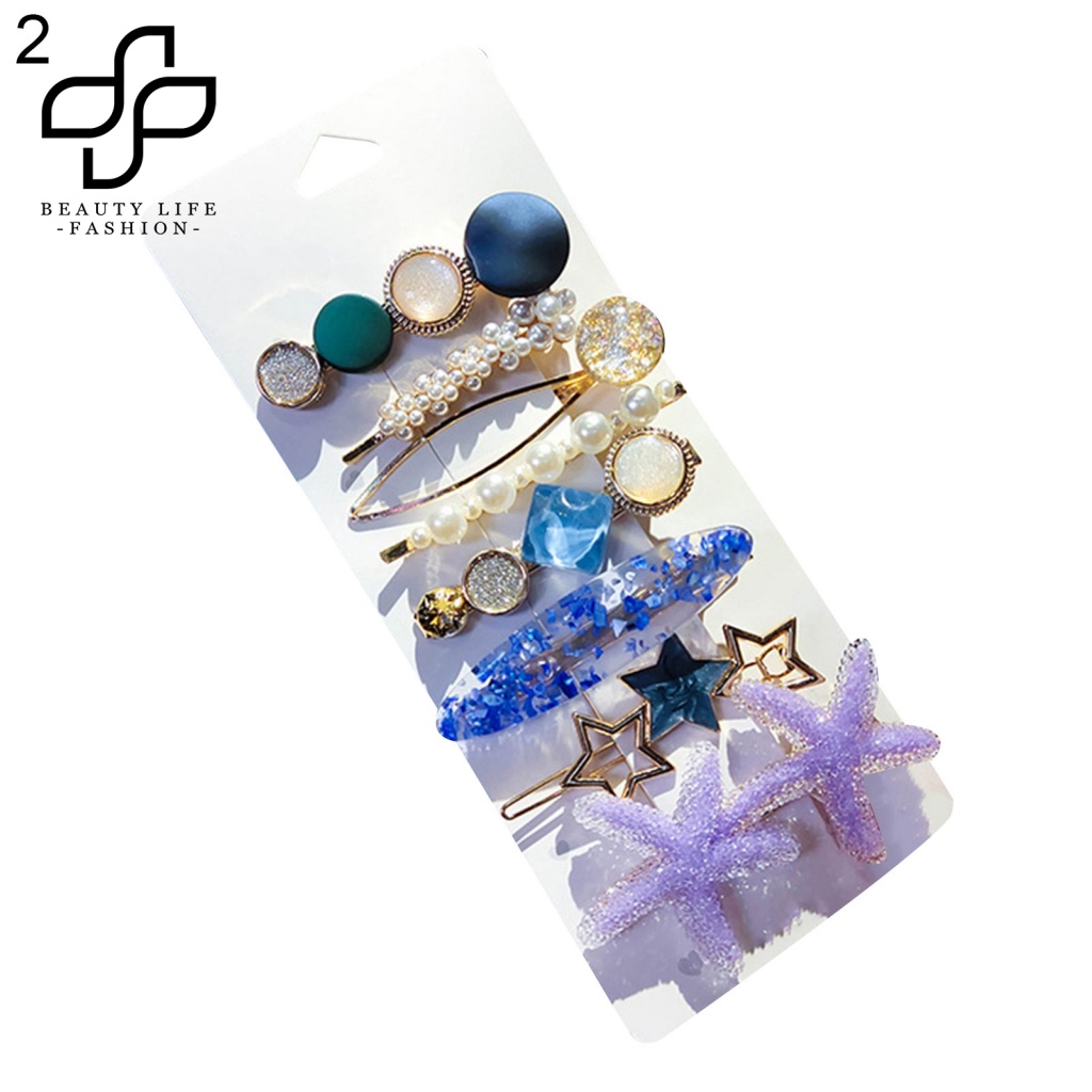 Bộ 6 / 7 / 8 Kẹp Tóc Đính Ngọc Trai Giả Thời Trang Cho Nữ