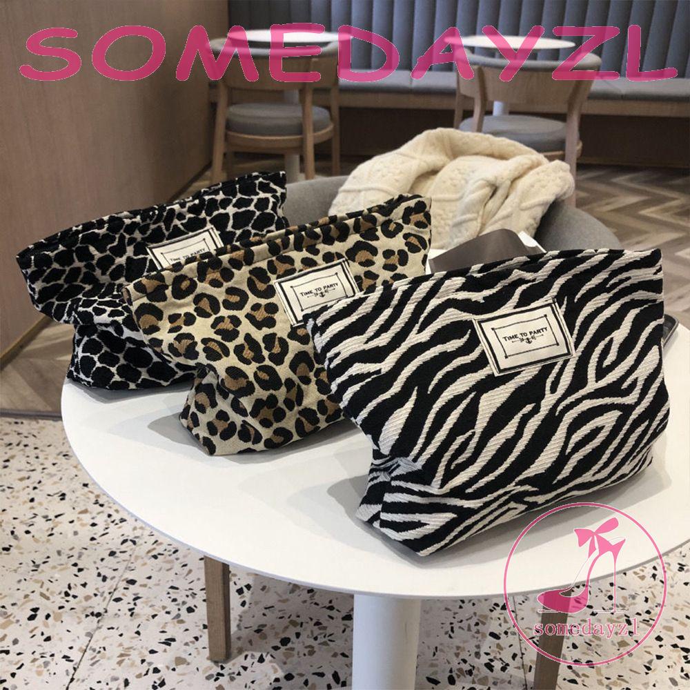 Túi Đựng Mỹ Phẩm Sức Chứa Lớn Họa Tiết Da Báo Thời Trang Cho Nữ