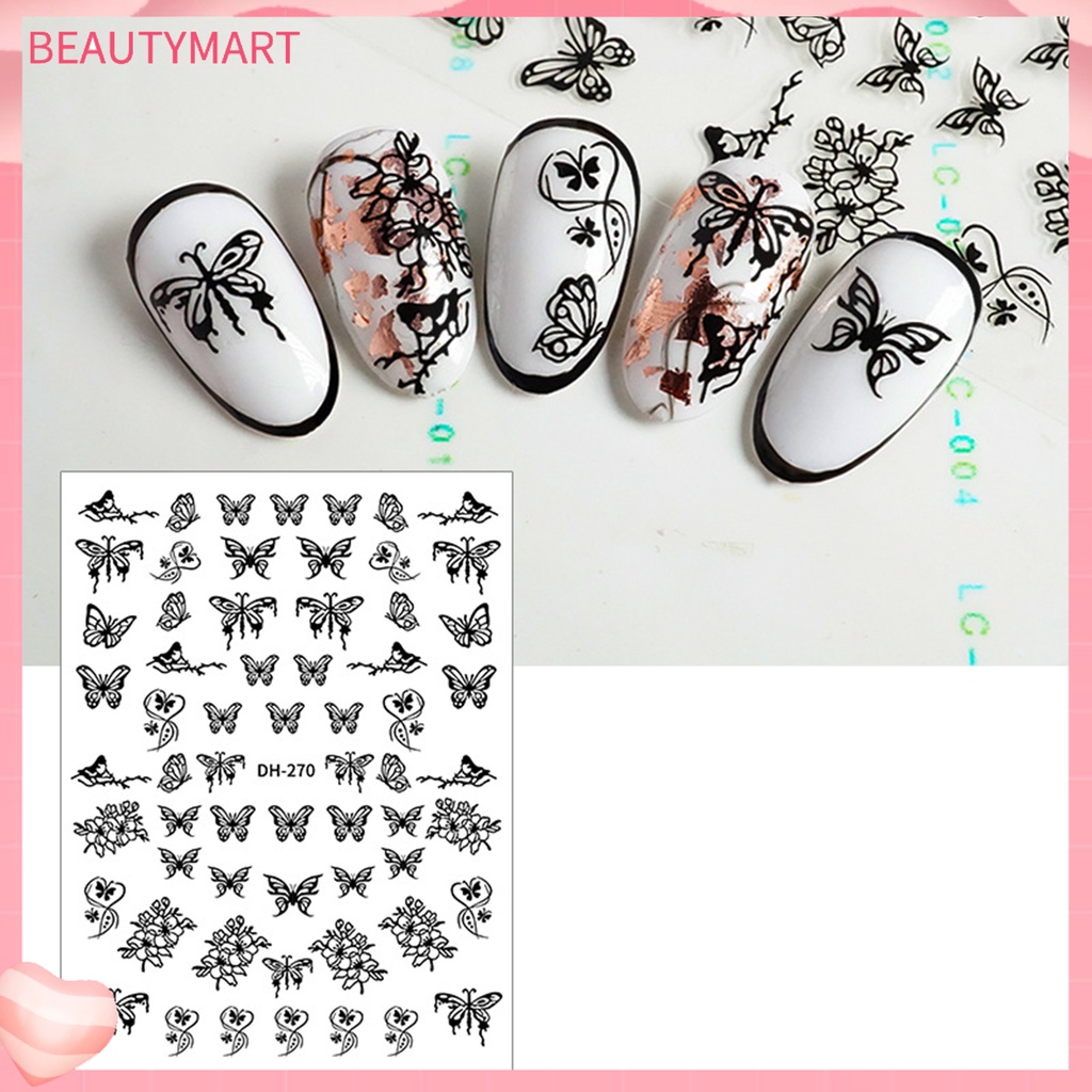 Đề Can Dán Móng Tay Hình Bướm Rỗng Tinh Tế Không Keo Cho Nữ