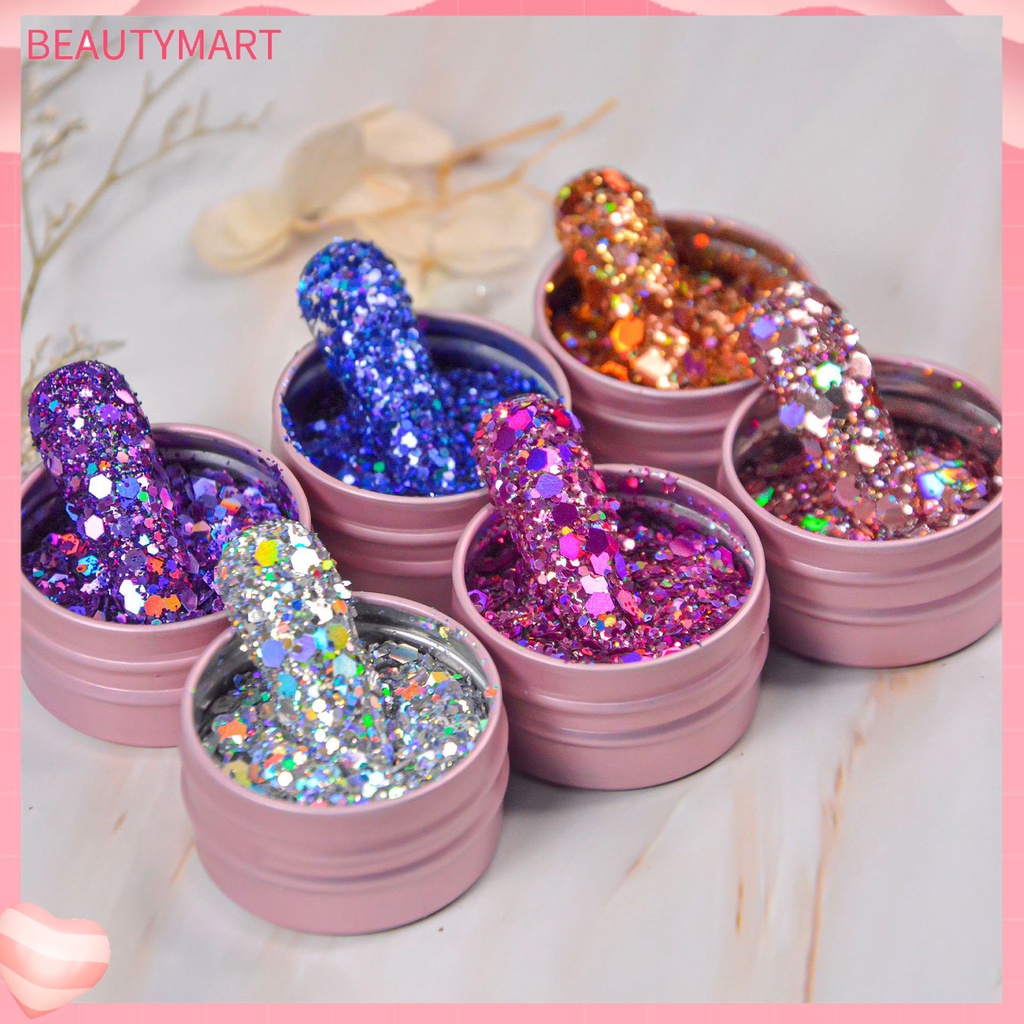 [beautymart] Hộp Sequin Lục Giác Siêu Mỏng Lấp Lánh Trang Trí Móng Nghệ Thuật