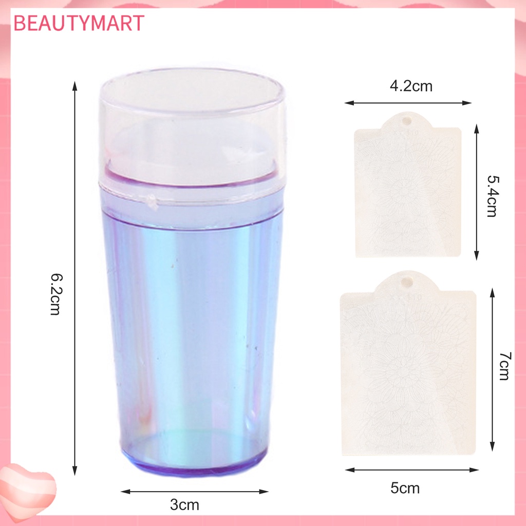 1 Bộ Dụng Cụ In Hình Móng Tay Bằng Silicon Hình Tròn Trong Suốt Tái Sử Dụng Được Không Biến Dạng