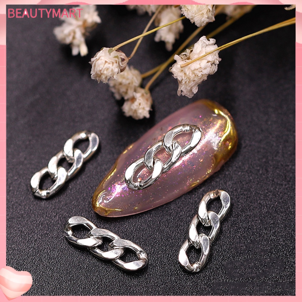 Set 10 Phụ Kiện Trang Trí Móng Tay 3D Bằng Kim Loại Chống Rỉ Màu Sắc Sống Động