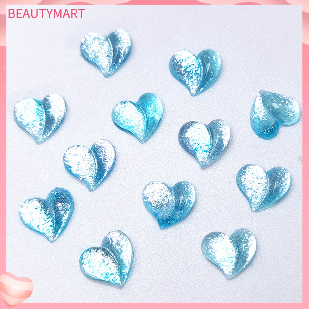Bộ 50 Phụ Kiện Trang Trí Móng Tay Hình Trái Tim 3D Xinh Xắn