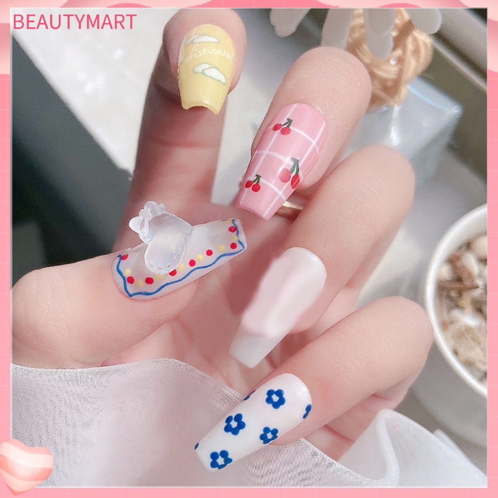 Set 20 Phụ Kiện Trang Trí Móng Tay Trong Suốt Họa Tiết Hoạt Hình Dễ Thương