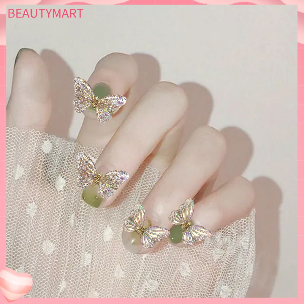 Set 3 Phụ Kiện Trang Trí Móng Tay Hình Bướm Chống Nước Tiện Dụng