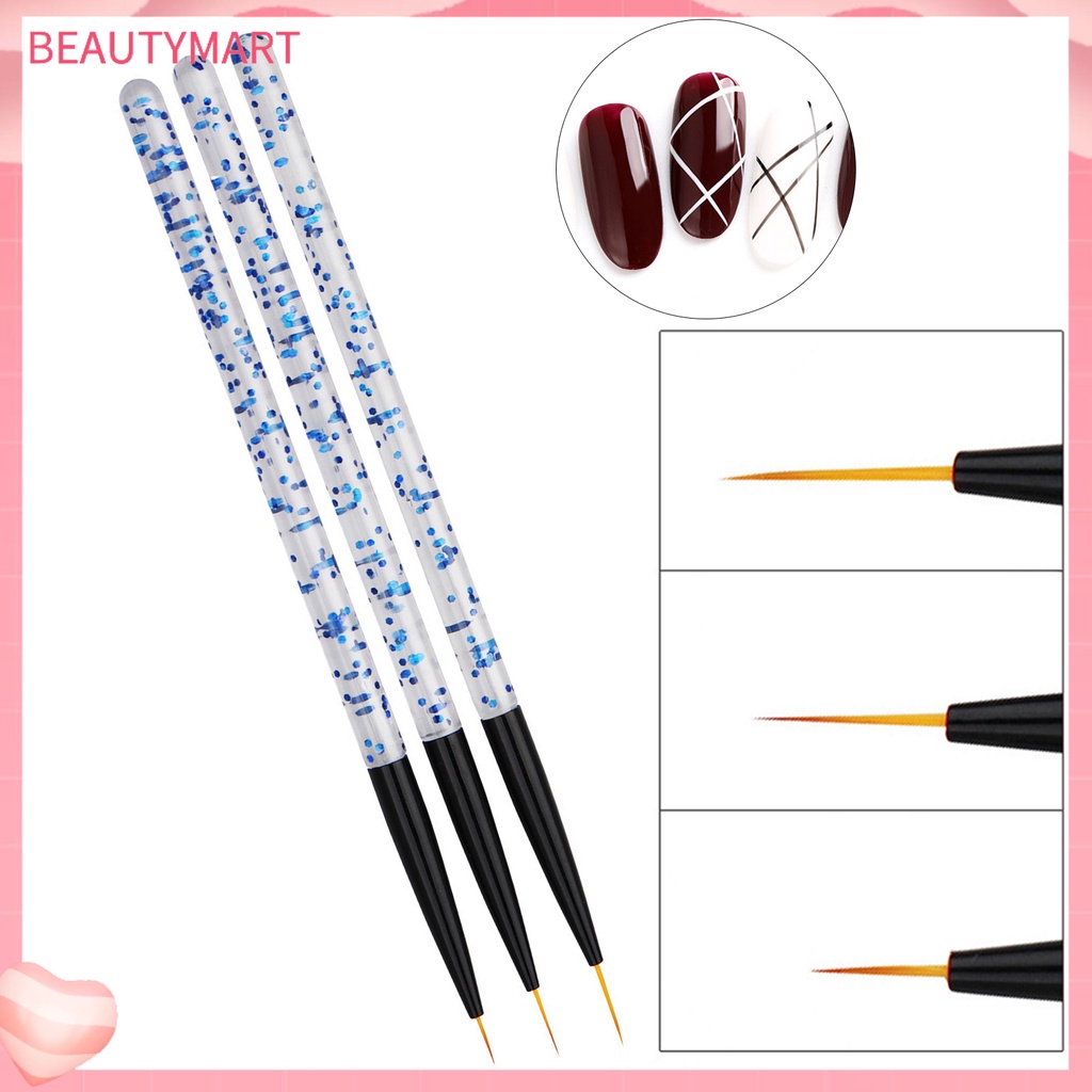 Set 3 Cọ Vẽ Trang Trí Móng Tay Nghệ Thuật Không Biến Dạng Tiện Dụng