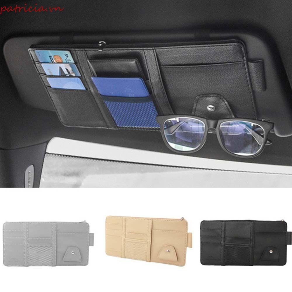 Túi Da PU Đựng Vật Dụng Gắn Tấm Che Nắng Đa Năng Cho Xe Hơi