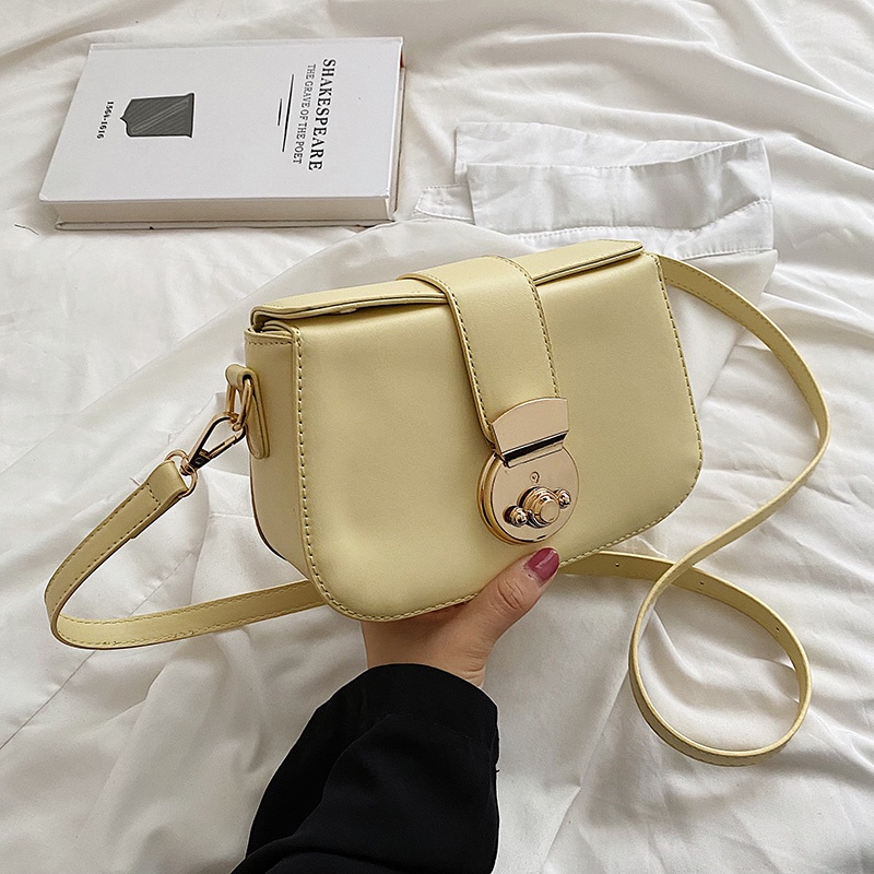 Túi Đeo Vai Nắp Lật Có Khóa Kiểu Yên Ngựa retro Đơn Giản Cho Nữ