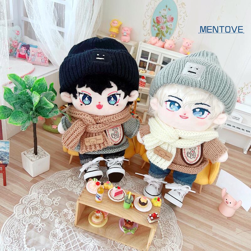 Áo Sweater Vải Cotton Dệt Kim 20cm In Hình Gấu Dễ Thương Cho Búp Bê