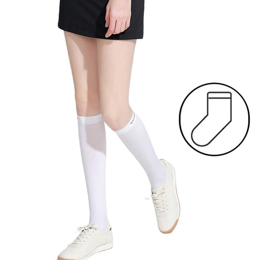 Vớ Thể Thao Dài Qua Gối Bằng Lụa Nylon Mỏng Thoáng Khí Chống Nắng Cho Nữ