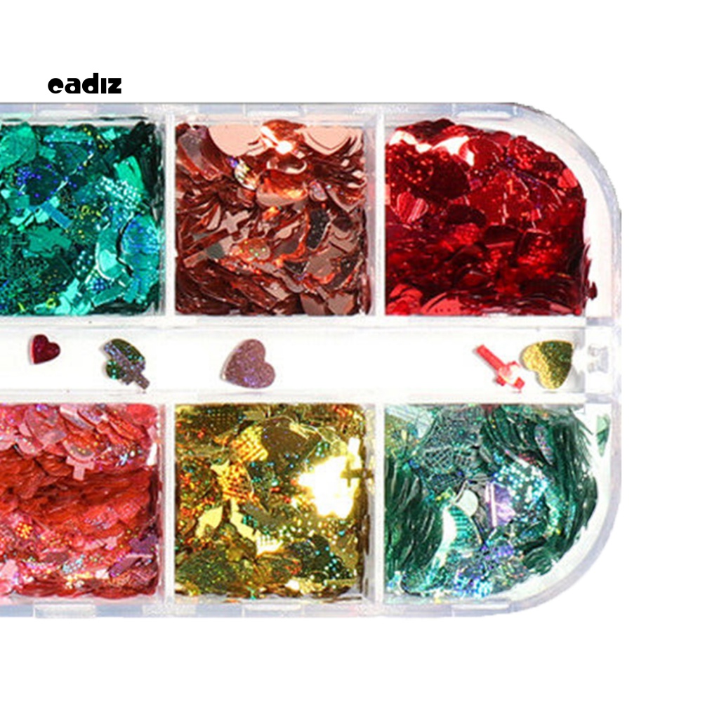 Hộp Sequin Lấp Lánh Nhiều Màu Sắc Dùng Để Trang Trí Móng Nghệ Thuật