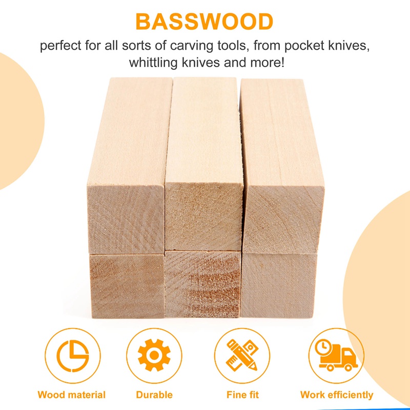 🔥6 Chiếc Basswood Khắc Khối Gỗ Cho Người Mới Bắt Đầu Khắc Sở Thích Bộ DIY Khắc Gỗ