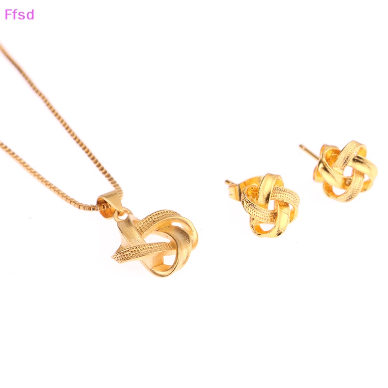 Set 3 Vòng cổ / Bông Tai Mặt Hình Học Thời Trang Tiệc Cưới Cho Nữ