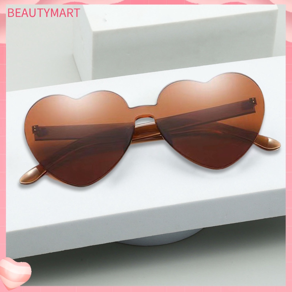 Kính Mát Hình Trái Tim Màu Trơn Trong Suốt Thời Trang Cho Nữ