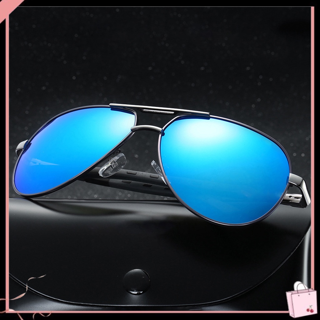 Kính Mát Phân Cực Chống Tia UV400 Gọng Kim Loại Thời Trang Cho Nam