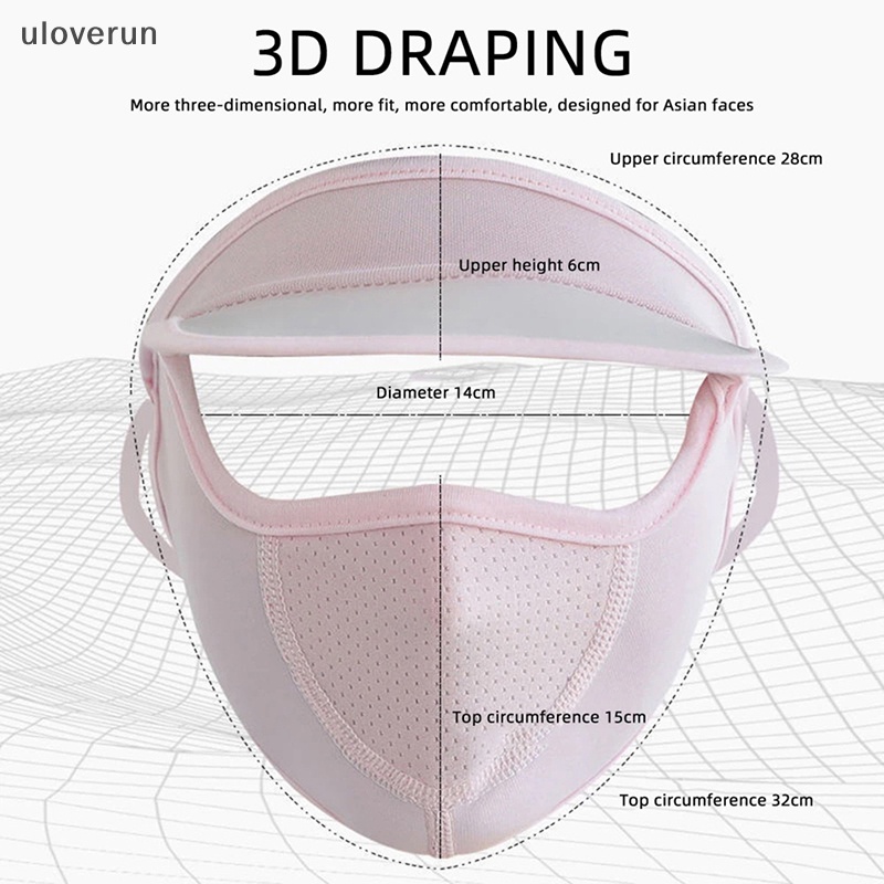 Khẩu Trang Vải Lụa Lạnh Mỏng Thoáng Khí Chống Tia UV Bảo Vệ Toàn Diện Cho Nữ