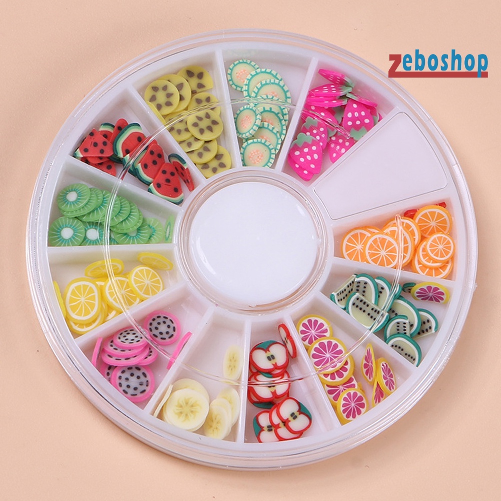 Hộp Đất Sét Polymer 12 Ngăn Hình Hoa Lá Trái Tim Ngôi Sao Trang Trí Móng Tay Nghệ Thuật