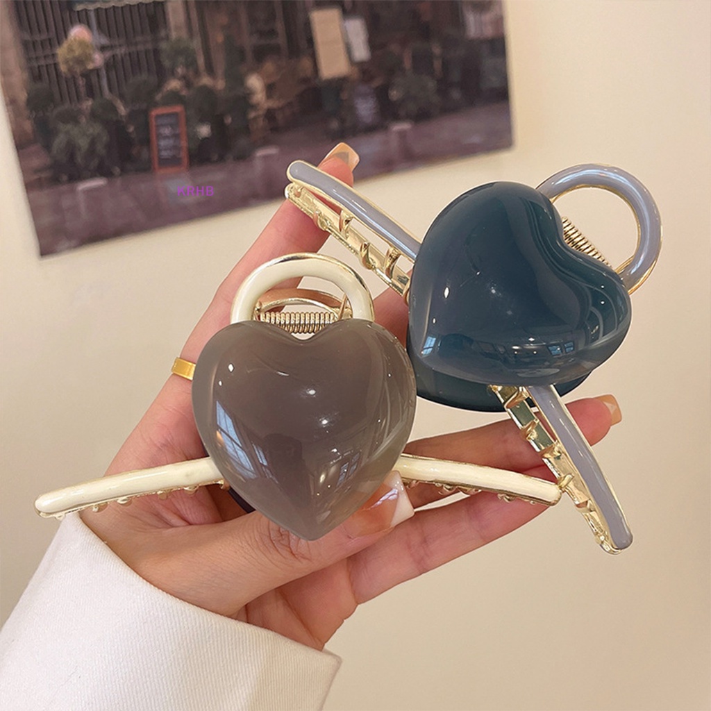 Kẹp Tóc Càng Cua Hình Trái Tim Ngọt Ngào Kích Thước Lớn Cho Nữ Mới