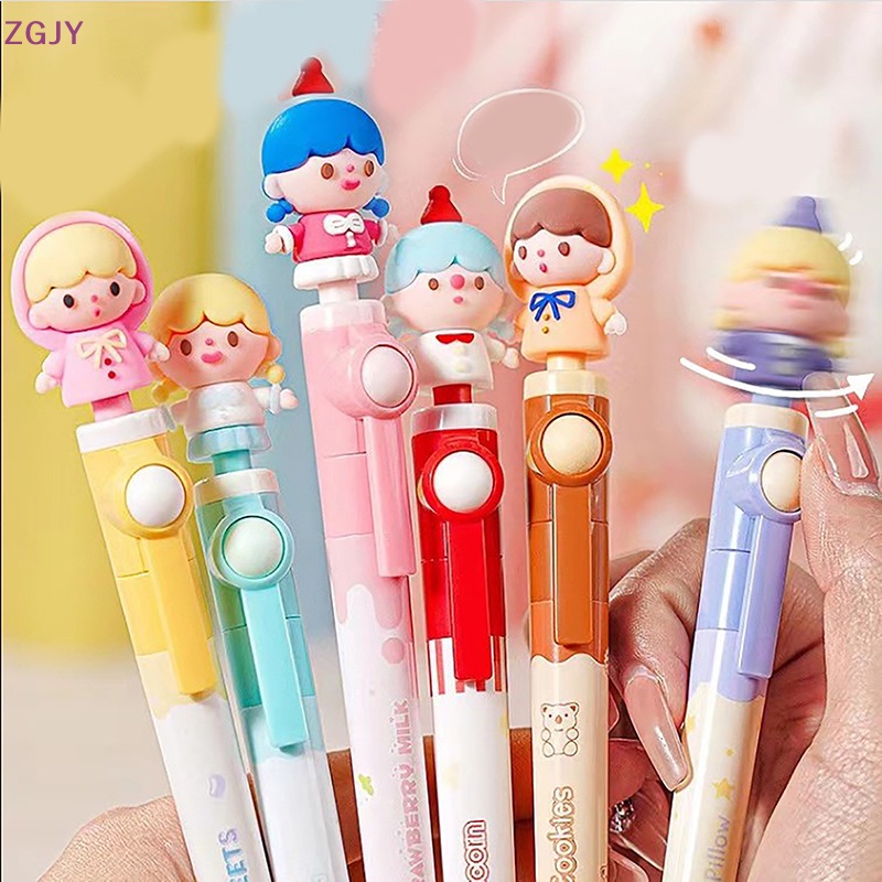 Bút Xoay ZGJY Họa Tiết Hoạt Hình Sáng Tạo Kiểu Nhật Hàn Cho Học Sinh Mới