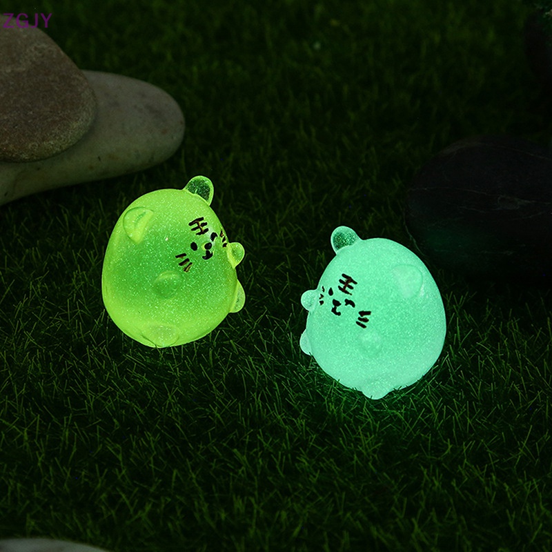 Set 2 Tượng Hổ Dạ Quang Thu Nhỏ Bằng Nhựa Resin Thủ Công Dễ Thương Sáng Tạo Dành Cho Trang Trí Tiểu Cảnh Mới