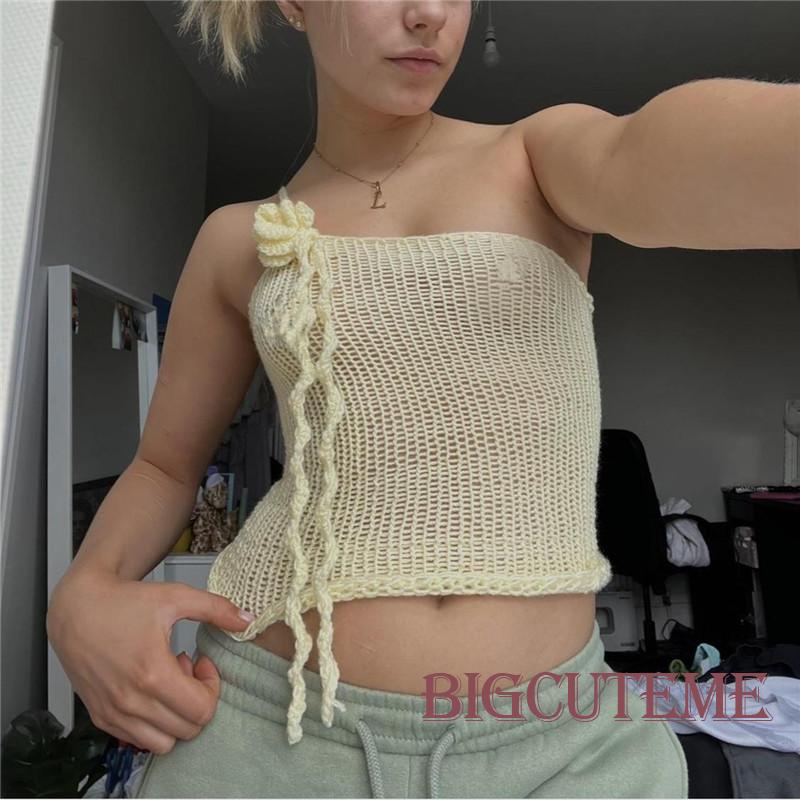 Áo Dệt Kim Sát Nách In Hoa Thời Trang Mùa Hè Cho Nữ