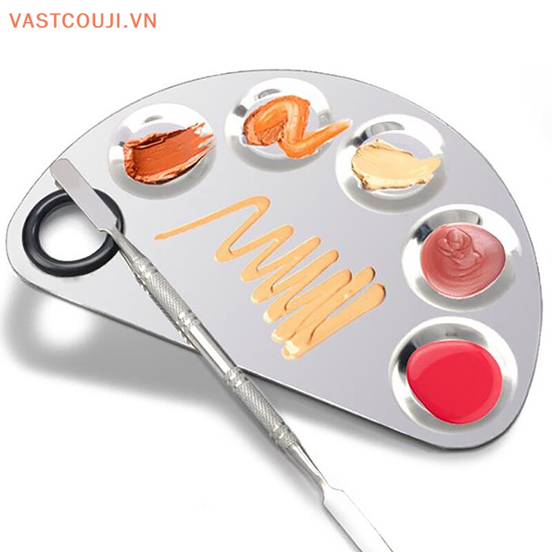 Bộ Bảng Trộn Màu Trang Điểm Móng Tay Bằng Thép Không Gỉ VASTJI