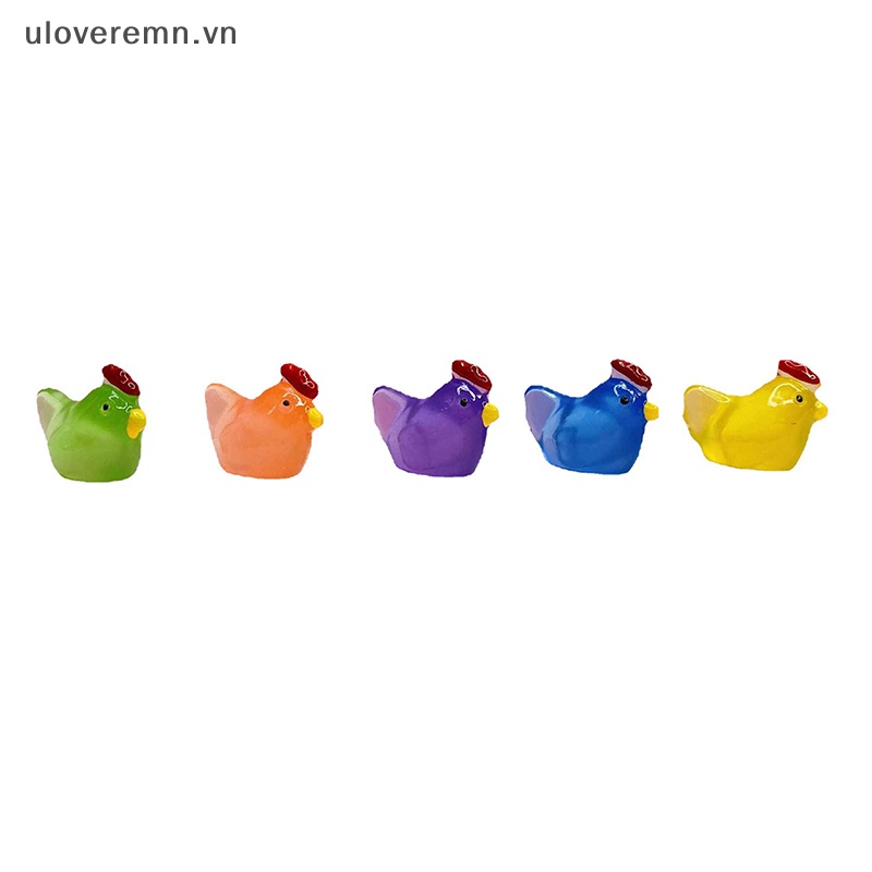 Set 5 Tượng Gà Con 3D Phát Sáng Trong Bóng Tối Trang Trí