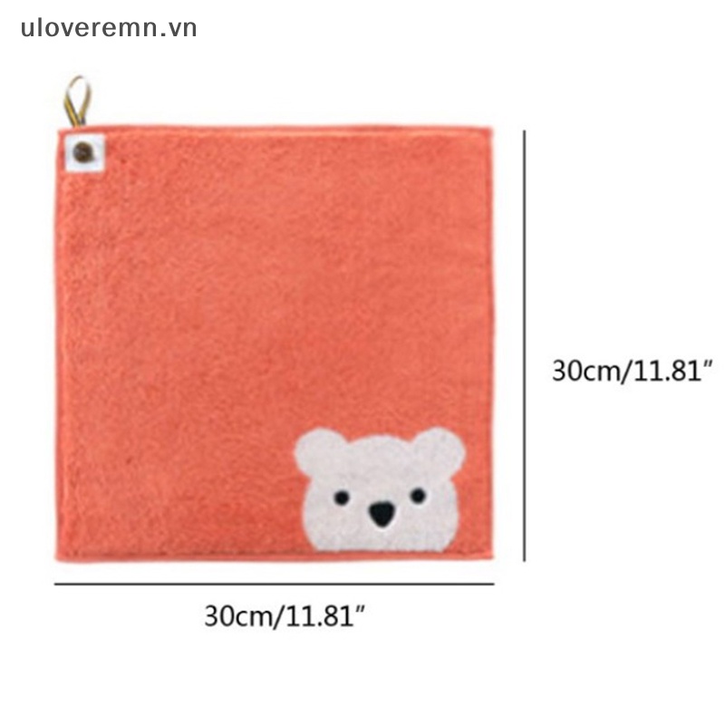 Uloveremn Khăn Lau Mặt Bằng Cotton Mềm Mại Họa Tiết Gấu Hoạt Hình Dễ Thương Có Thể Treo Cho Trẻ Em / Phòng Tắm / Live