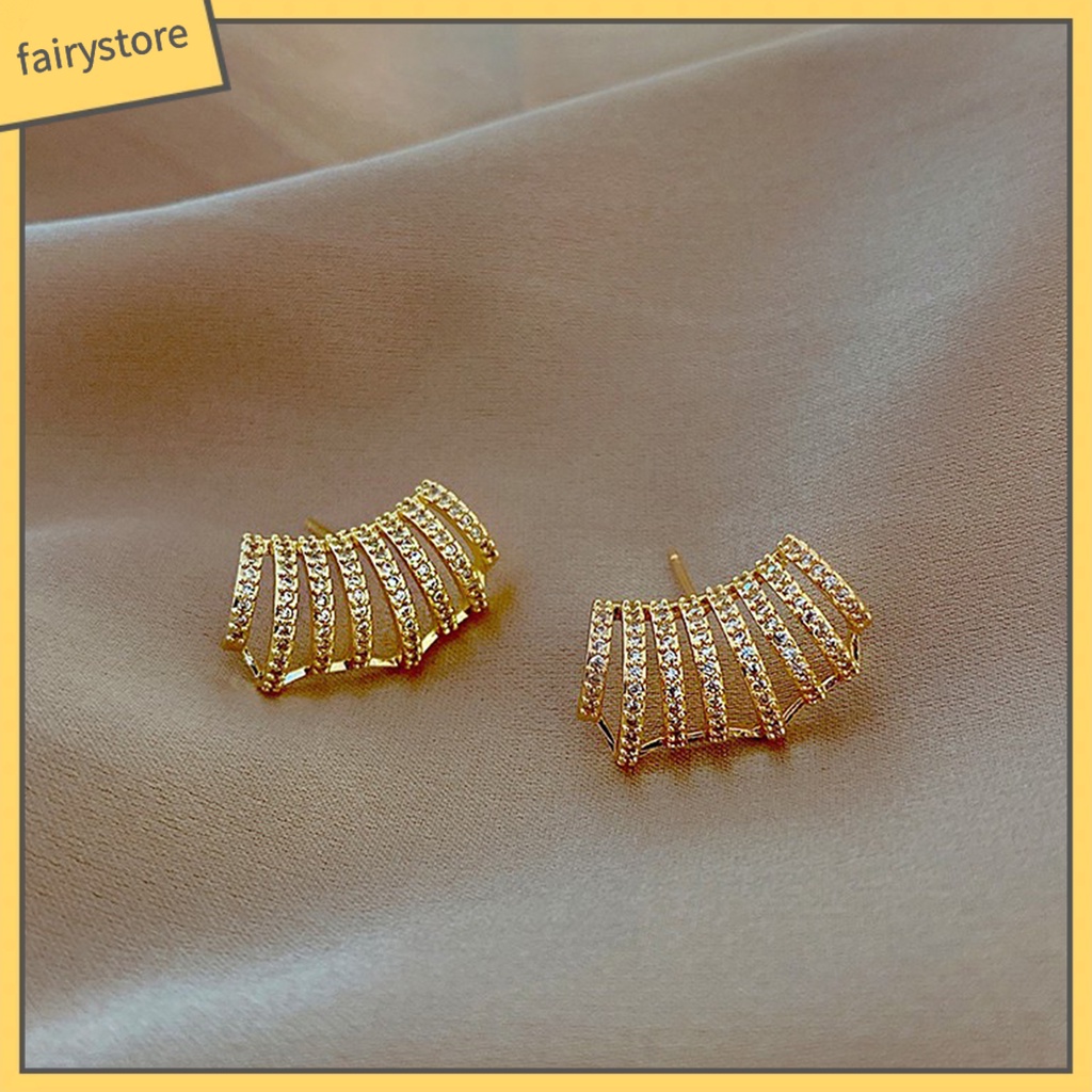 1 Đôi Bông Tai Đính Đá Lấp Lánh Dành Cho Nữ