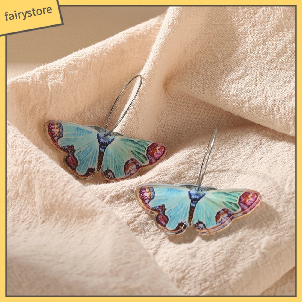 1 Đôi Bông Tai Hình Bướm Bằng Acrylic Phong Cách Cổ Điển Thời Trang