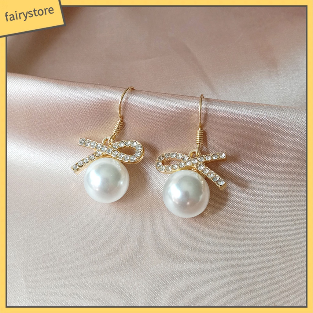 Bông Tai Hình Nơ Đính Đá Thời Trang Dành Cho Nữ