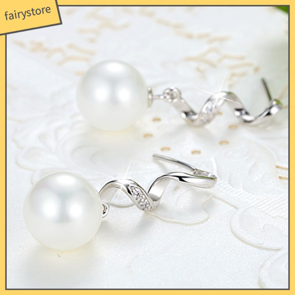 Khuyên Tai Dáng Dài Đính Đá Và Ngọc Trai Nhân Tạo Thời Trang