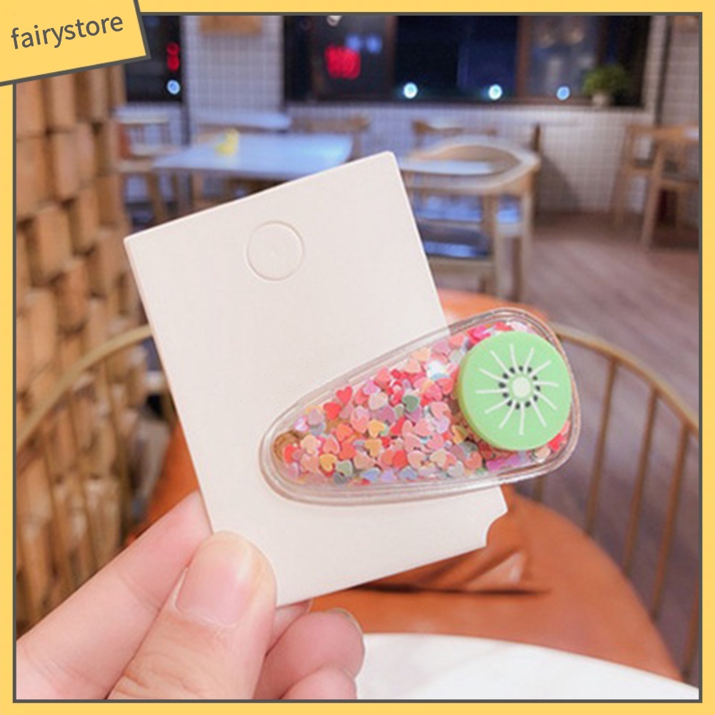 Kẹp Tóc Cát Chảy Hình Giọt Nước Trong Suốt Cho Bé Gái