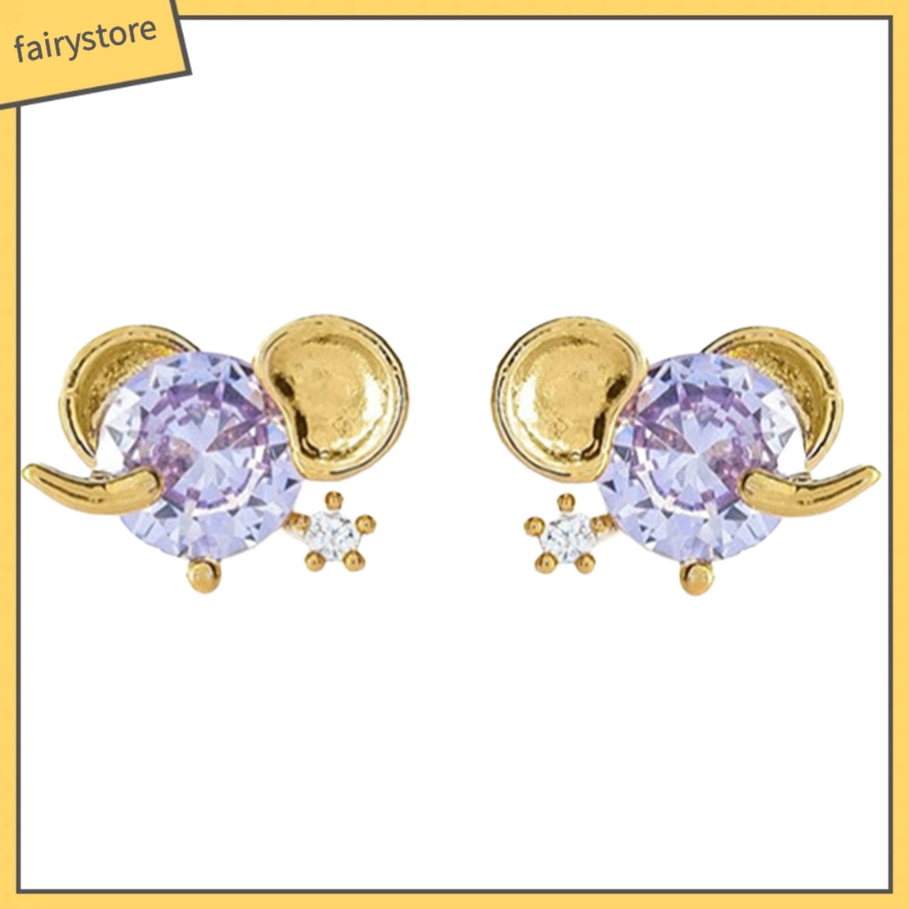 1 Đôi Bông Tai Hình Động Vật Đính Đá Zircon Thời Trang Dành Cho Nữ