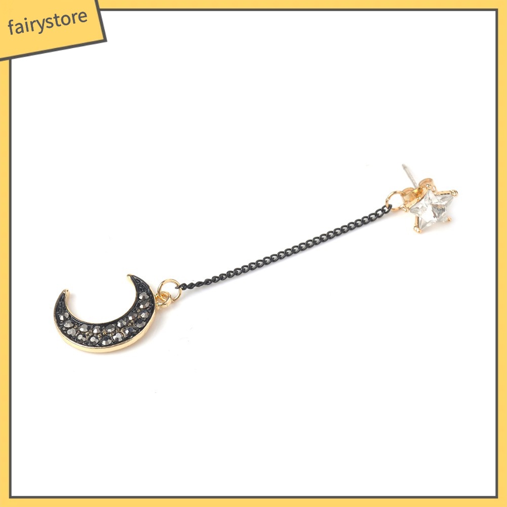 Bông Tai Dài Hình Mặt Trăng Và Ngôi Sao Bằng Hợp Kim Thời Trang Cho Nữ