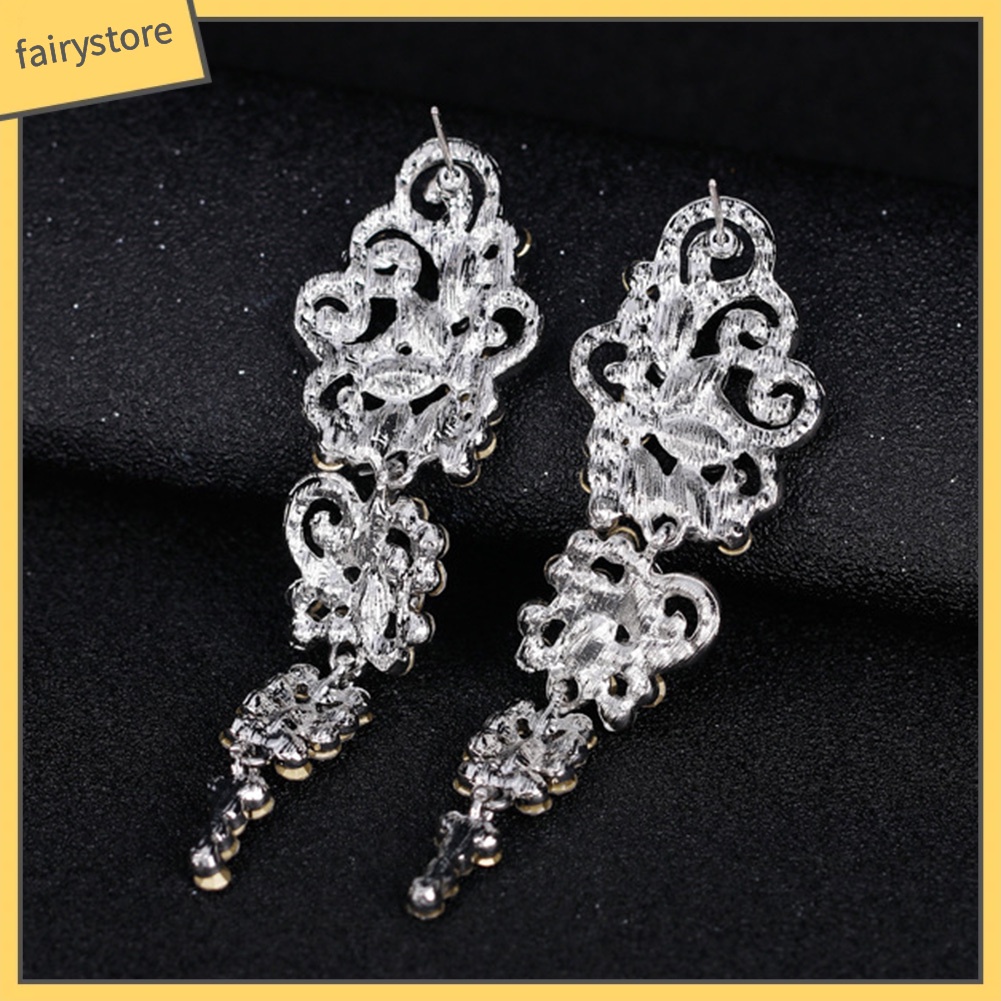 Bông Tai Dáng Dài Đính Đá Thời Trang Cho Nữ