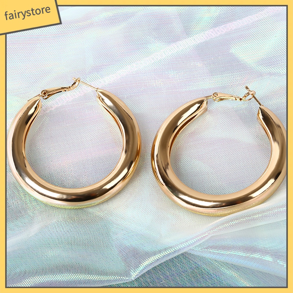 Bông Tai Hình Tròn Lớn Thời Trang Dành Cho Nữ