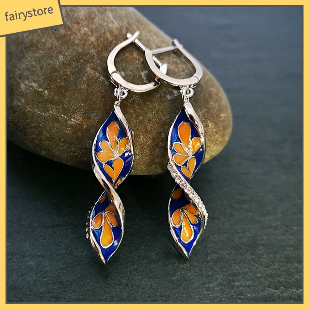 Bông Tai Dạng Xoắn Ốc Đính Đá Thời Trang Dành Cho Nữ