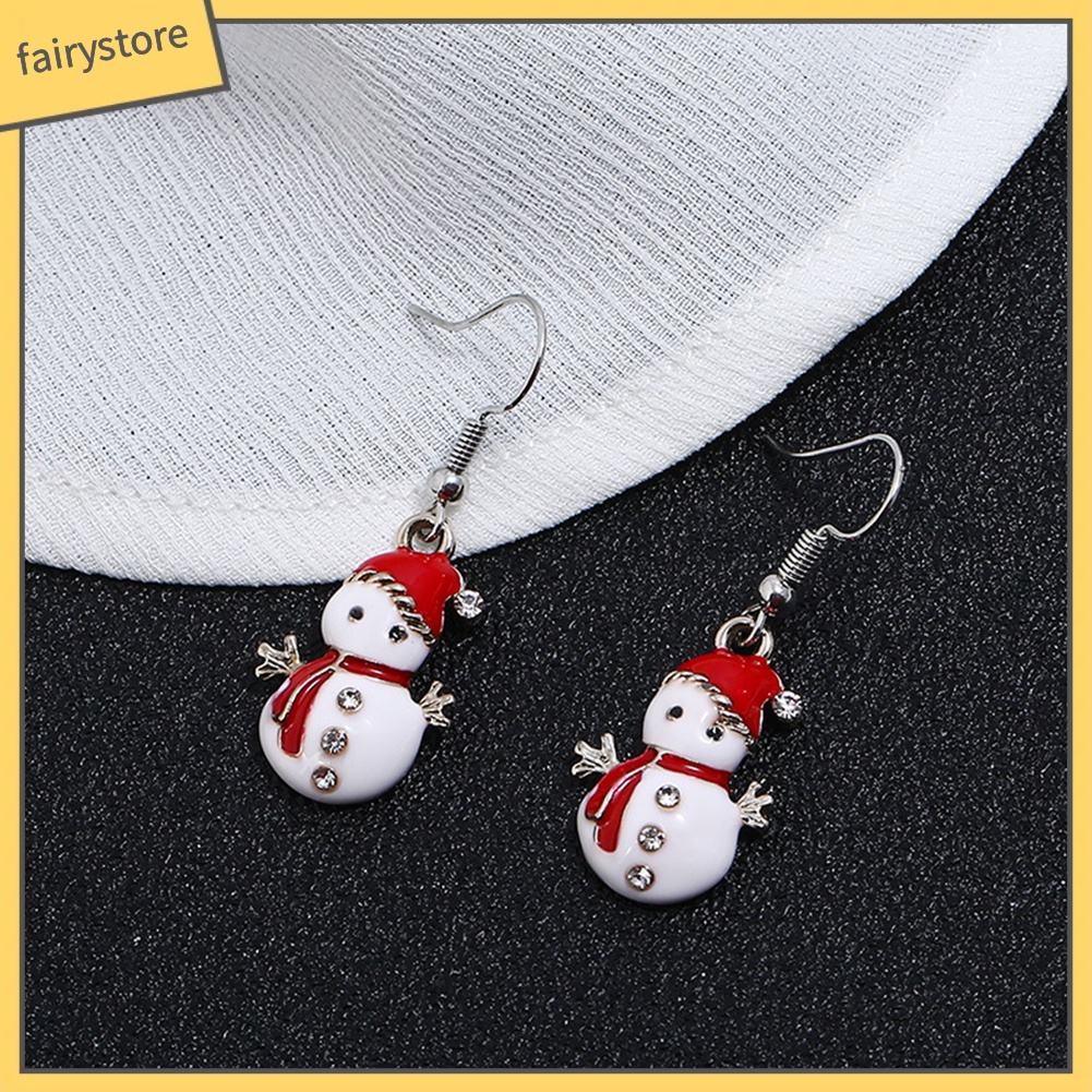 Bông Tai Dáng Dài Hình Người Tuyết Dễ Thương Cho Nữ